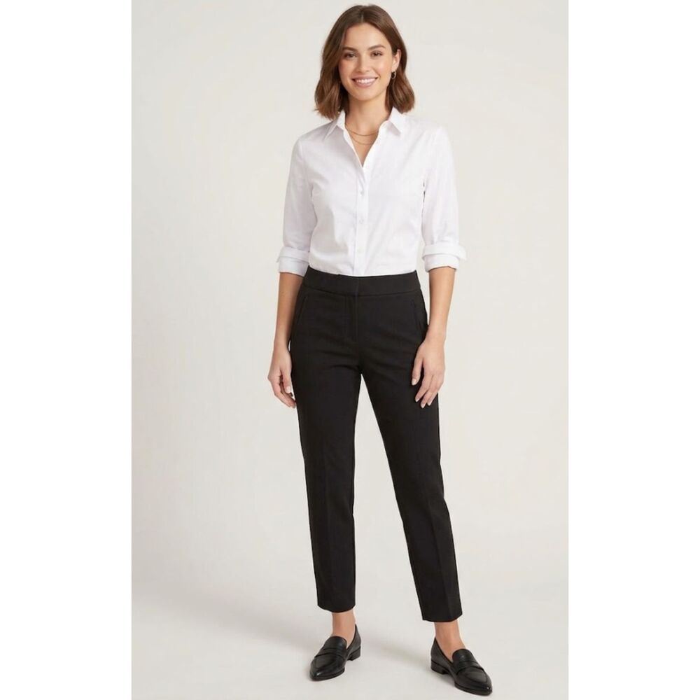 New LOFT Tailored Zipper Pocket Straight Ankle Pant Women's Size 4 Petite